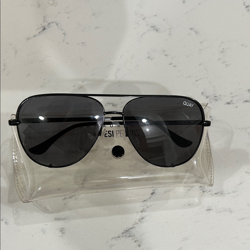 Quay Australia Black Aviator Sunglasses